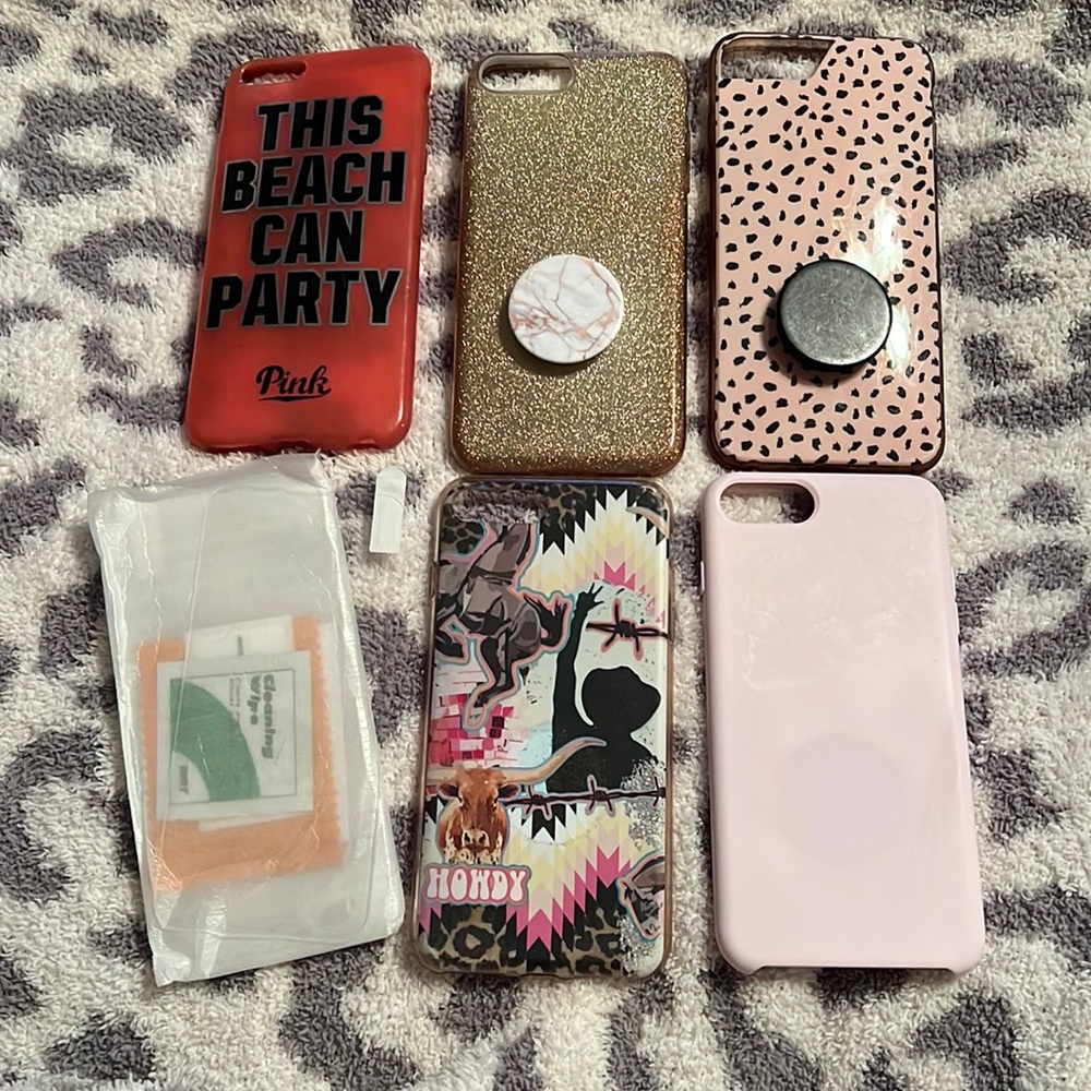 Lot of IPHONE 6/7/8 PLUS phone cases plus 2 screen protectors